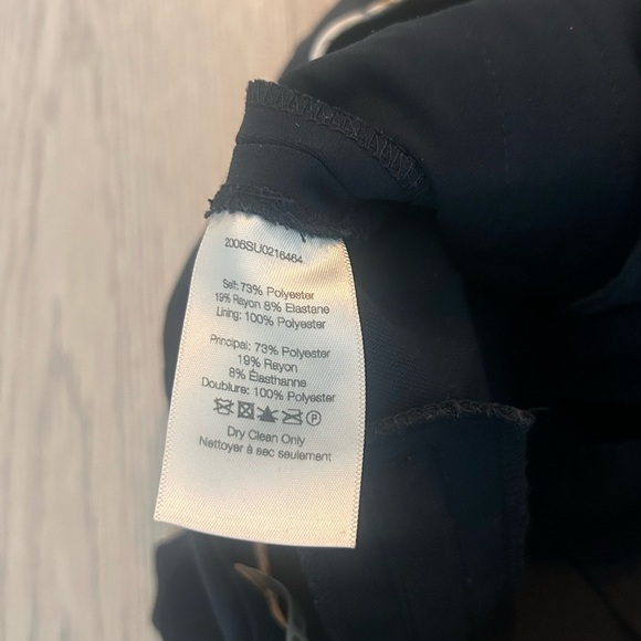 Veronica Beard Dell Pant High Rise Slim Fit Navy Size 4 - Picture 4 of 5